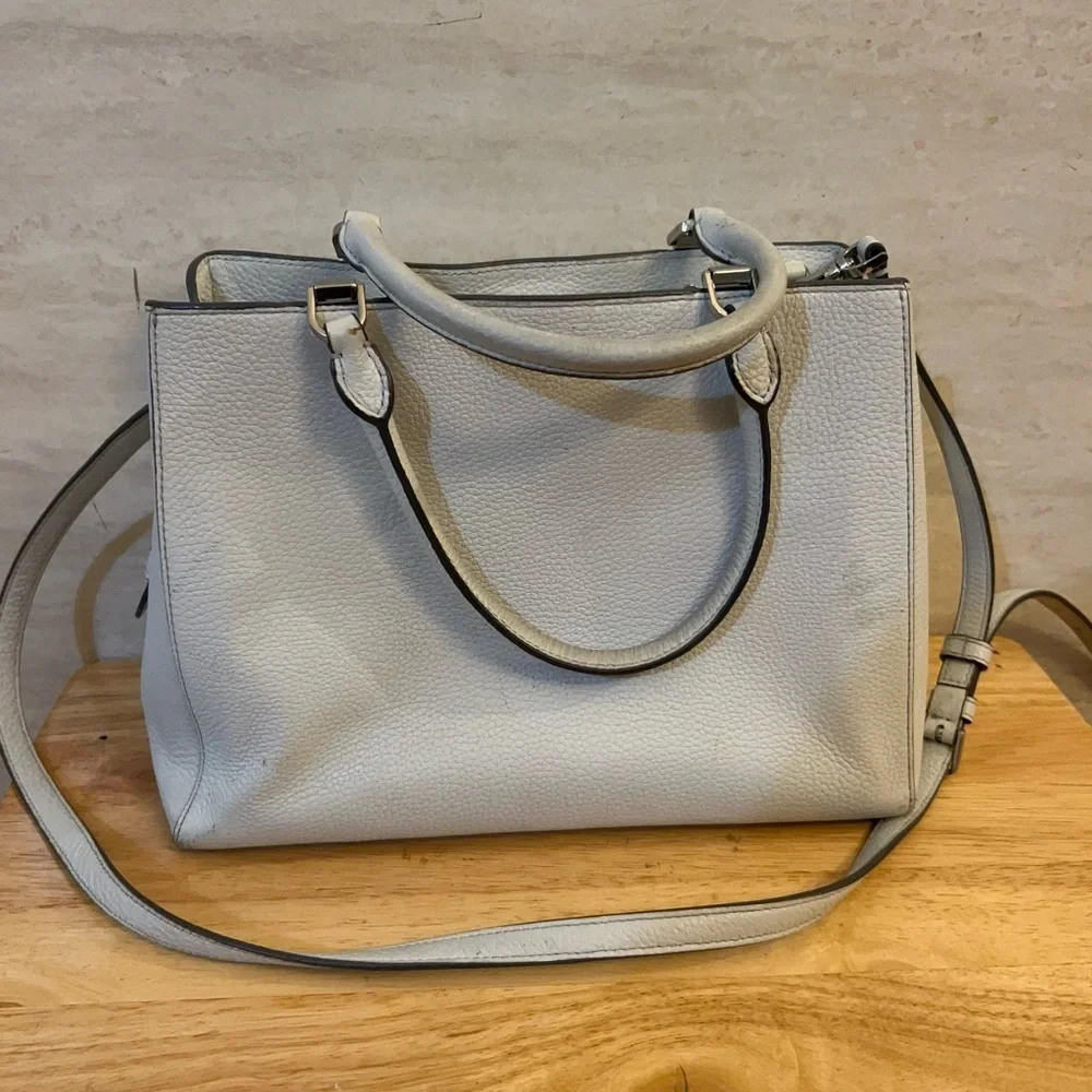 kate spade New York White Leather Top-Handle Satchel